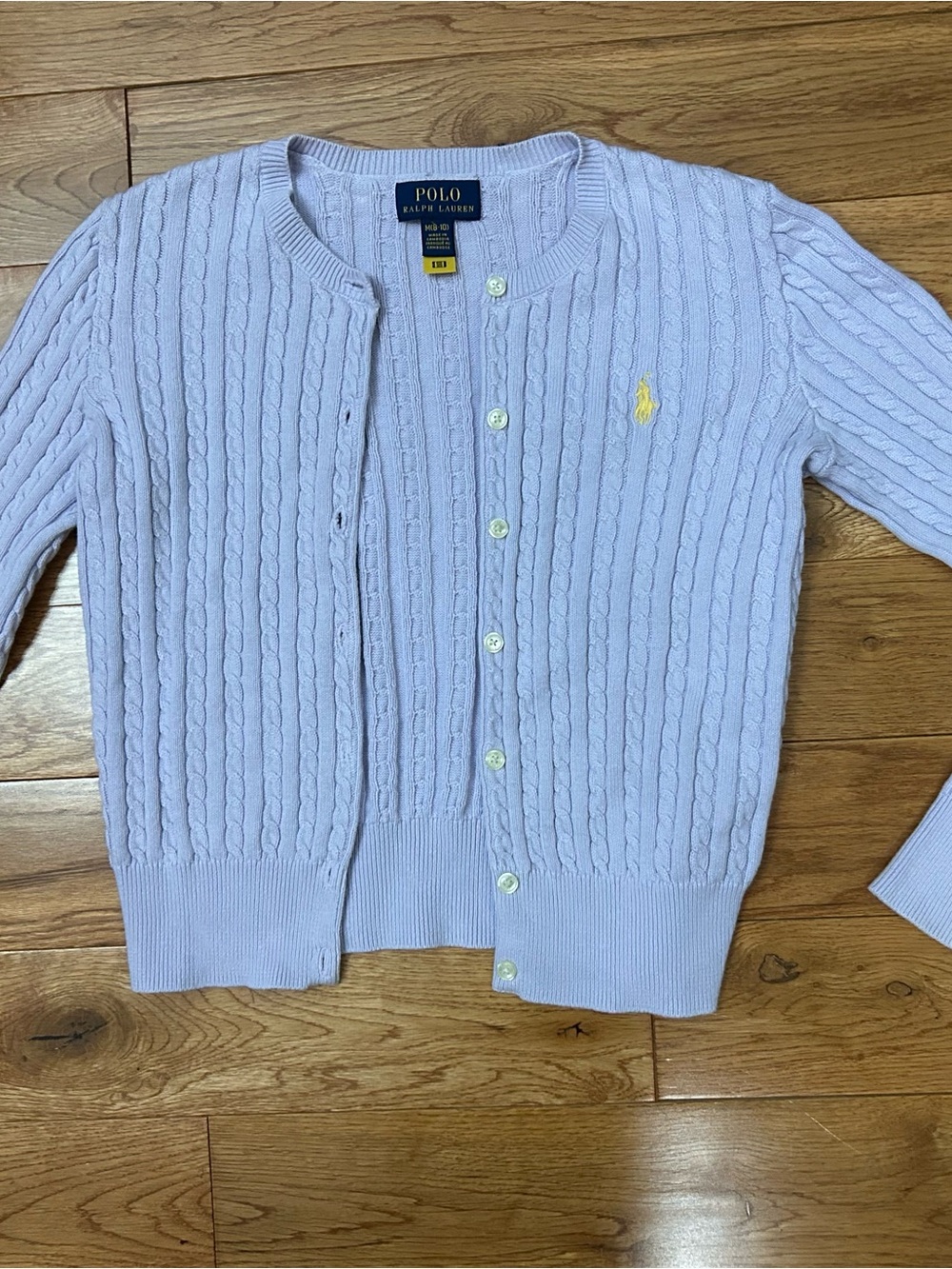 Polo by Ralph Lauren Kids Lavender Cable-Knit Cardigan